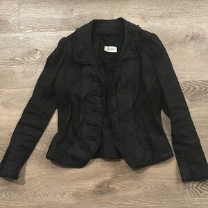 Vintage Rochas Black Skirt Suit Sz 40